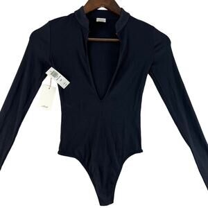 Aritiza Wilfred Harlequin Bodysuit Womens XS Black NWT